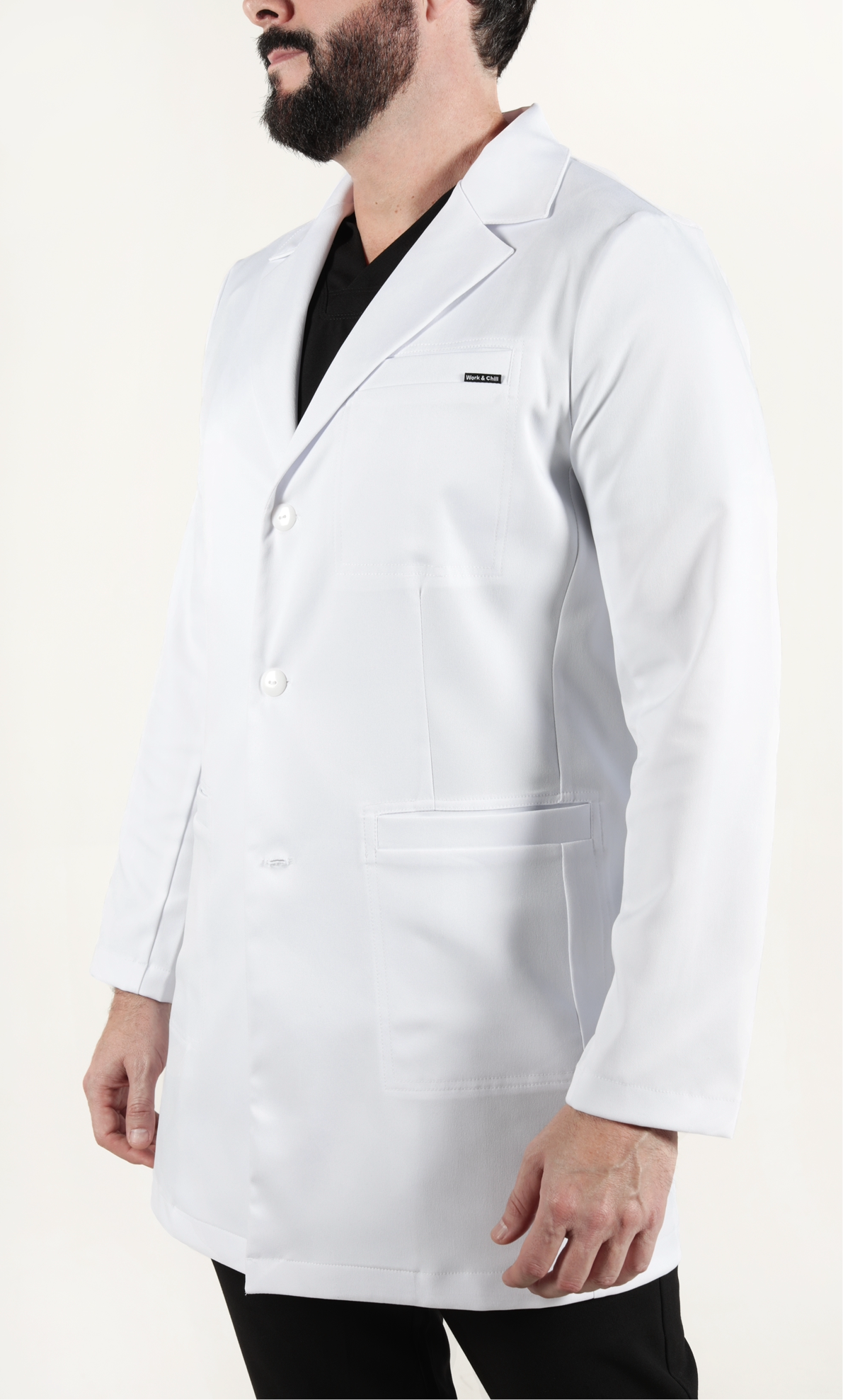 Bata Médica Blanca para Hombre